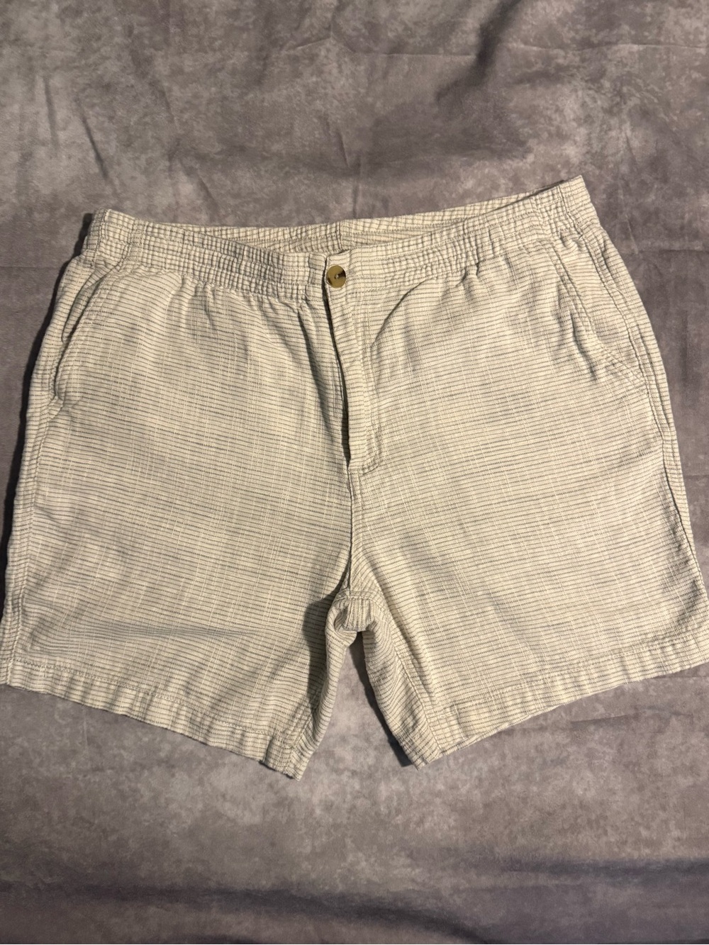 Ben Sherman Cream Textured Flat Front Shorts
